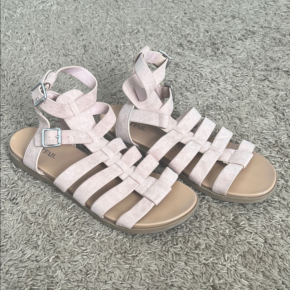 JustFab Pink Gladiator Sandals